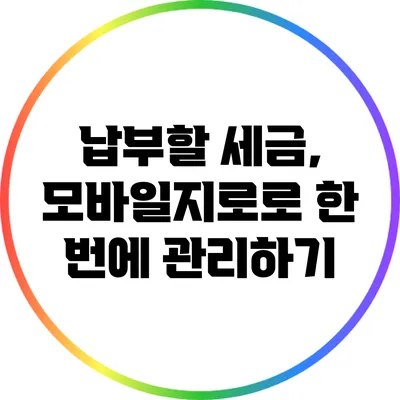 납부할 세금, 모바일지로로 한 번에 관리하기