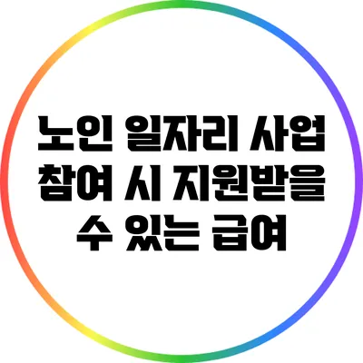 노인 일자리 사업 참여 시 지원받을 수 있는 급여