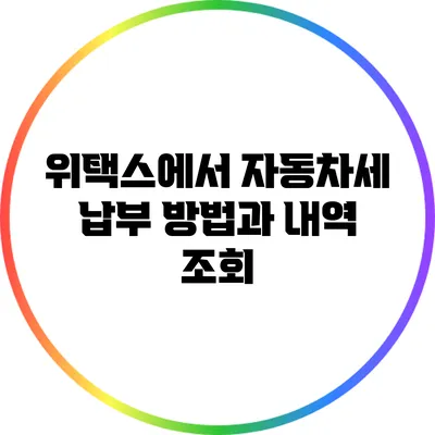 위택스에서 자동차세 납부 방법과 내역 조회