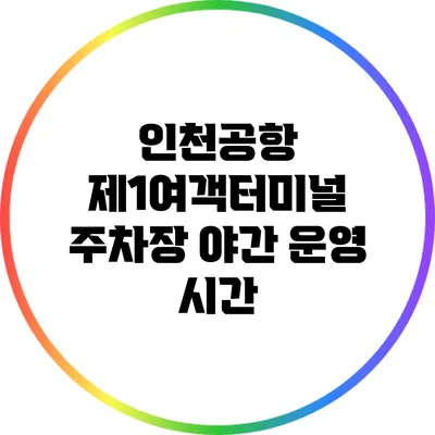 인천공항 제1여객터미널 주차장 야간 운영 시간