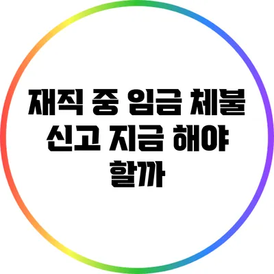 재직 중 임금 체불 신고 지금 해야 할까?