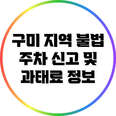 구미 지역 불법 주차 신고 및 과태료 정보