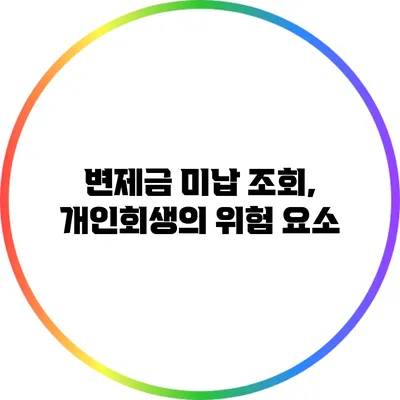 변제금 미납 조회, 개인회생의 위험 요소