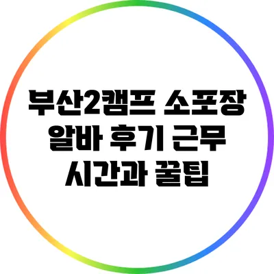 부산2캠프 소포장 알바 후기: 근무 시간과 꿀팁