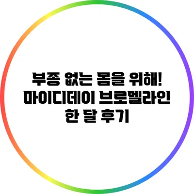 부종 없는 몸을 위해! 마이디데이 브로멜라인 한 달 후기