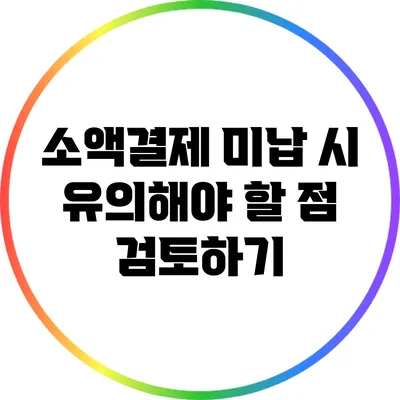 소액결제 미납 시 유의해야 할 점 검토하기