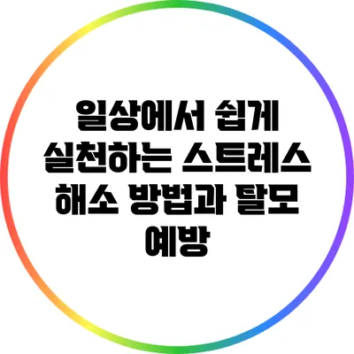 일상에서 쉽게 실천하는 스트레스 해소 방법과 탈모 예방