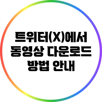 트위터(X)에서 동영상 다운로드 방법 안내