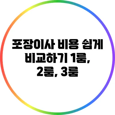 포장이사 비용 쉽게 비교하기: 1룸, 2룸, 3룸