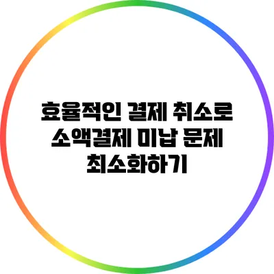 효율적인 결제 취소로 소액결제 미납 문제 최소화하기