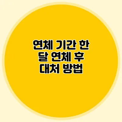 연체 기간: 한 달 연체 후 대처 방법