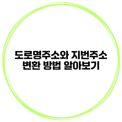 도로명주소와 지번주소 변환 방법 알아보기