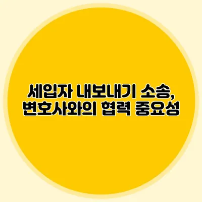 세입자 내보내기 소송, 변호사와의 협력 중요성